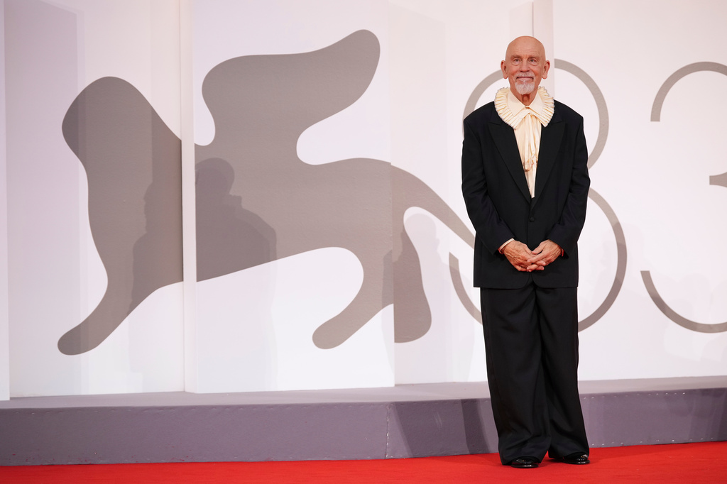 John Malkovich poses for photographers at the red carpet for the film 'Wild Horse Nine' during the 83rd edition of the Venice Film Festival in Venice, Italy, on Thursday, Sept. 3, 2026. (Photo by Alessandra Tarantino/Invision/AP)