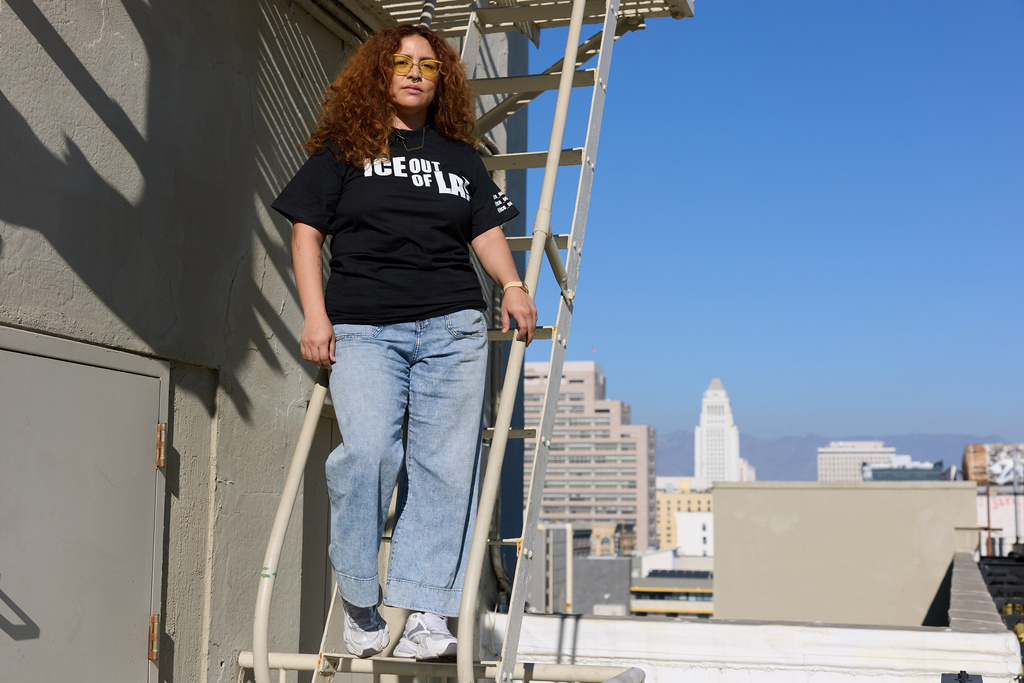 Katherine Carreño stands for a portrait Saturday, Dec. 6, 2025, in Los Angeles. (AP Photo/Allison Dinner)