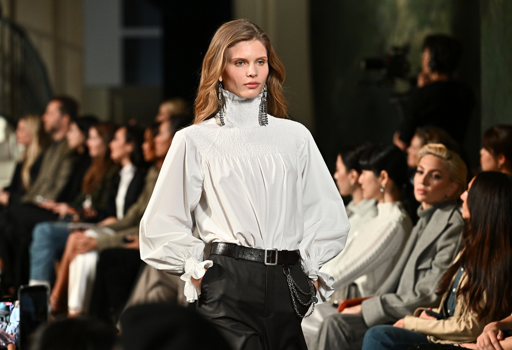 A model walks the runway during the Ralph Lauren Fall/Winter 2026 fashion show as part of New York Fashion Week, Tuesday, Feb. 10, 2026, in New York. (Photo by Evan Agostini/Invision/AP)