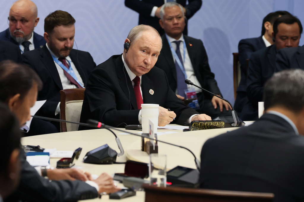 Russian President Vladimir Putin, center, attends the Russia-ASEAN summit in Kazan, Russia, Thursday, June 18, 2026. (Mikhail Metzel/Sputnik, Kremlin Pool Photo via AP)