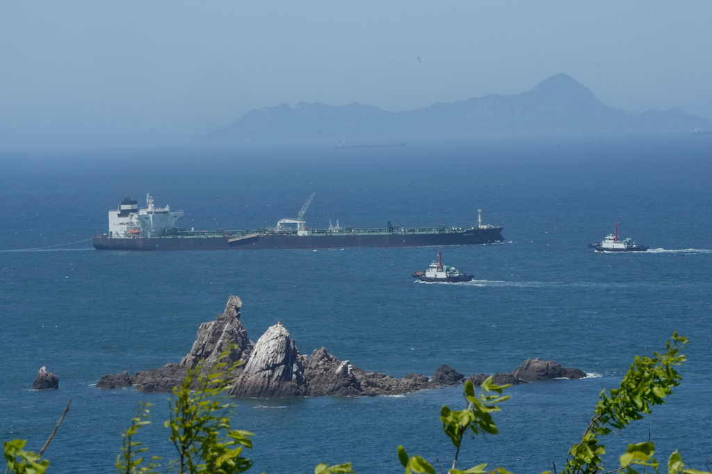 A Malta-flagged tanker is seen near Daesan Port in Seosan, South Korea, Friday, May 8, 2026. (AP Photo/Ahn Young-joon)