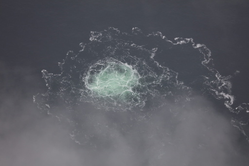 FILE - In this picture provided by Swedish Coast Guard, a leak from Nord Stream 2 is seen, on Sept. 28, 2022. Danes join Sweden in also closing their investigation into the 2022 explosions on the Nord Stream gas pipelines. The Copenhagen police and the Danish security service said Monday Feb. 26, 2024 in a joint statement that that although &ldquo;authorities can conclude that there was deliberate sabotage.&rdquo; However, &quot;there is not the necessary basis for prosecuting a criminal case in Denmark.&rdquo; (Swedish Coast Guard via AP, File)