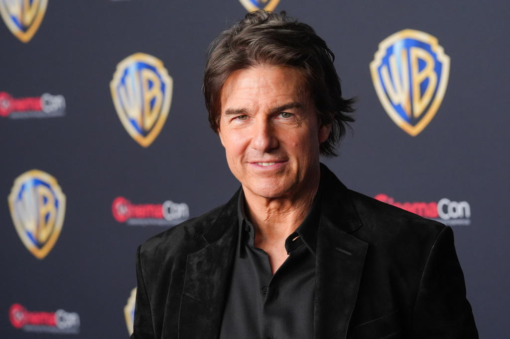 Tom Cruise arrives at the Warner Bros. presentation at CinemaCon on Tuesday, April 14, 2026, at Caesars Palace in Las Vegas. (AP Photo/Chris Pizzello)