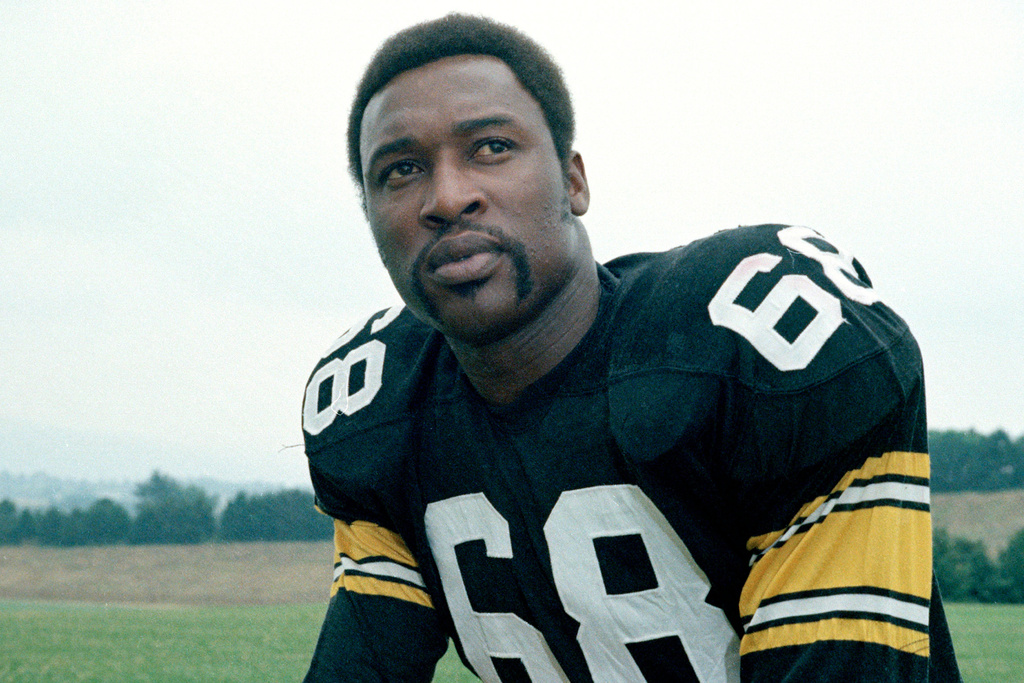 FILE - Pittsburgh Steelers' defensive end L.C. Greenwood is seen in 1973. (AP Photo/Harry Cabluck, File)