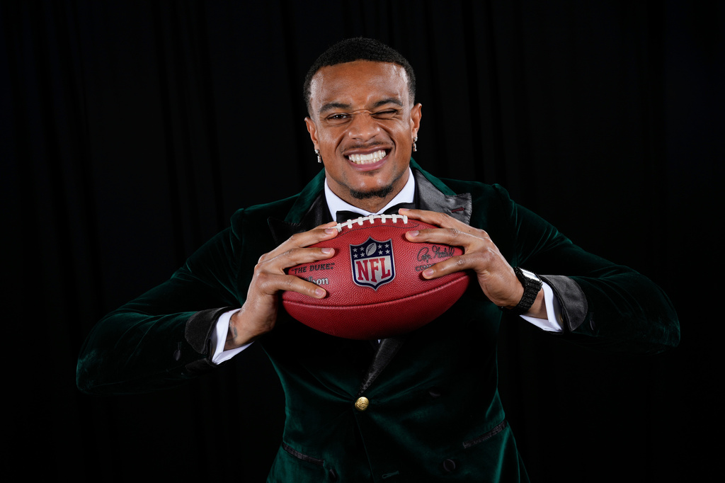 FILE - Denver Broncos' Patrick Surtain II, AP NFL Defensive Player of the Year, poses after winning the award at the NFL Honors award show ahead of the Super Bowl 59 football game Feb. 6, 2025, in New Orleans. (AP Photo/Matt York, File)