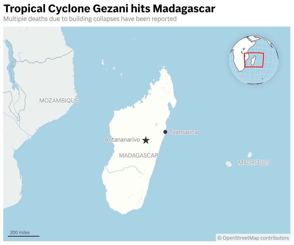 A map showing Madagascar. (AP Digital Embed)