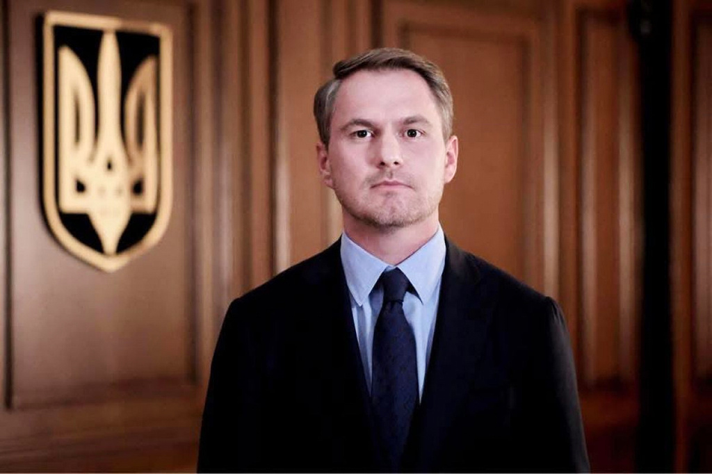 In this undated photo provided by the Ukrainian Prosecutor General's Press Office, Ruslan Kravchenko, Prosecutor General of Ukraine poses for photo in his office in Kyiv, Ukraine. (Ukrainian Prosecutor General's Press Office via AP)