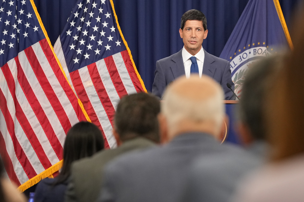 Federal Reserve Board Chairman Kevin Warsh speaks at a news conference at the Federal Reserve in Washington, Wednesday, July 29, 2026. (AP Photo/Mark Schiefelbein)