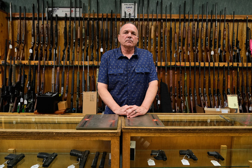Patrick Jones, a former Shasta County supervisor, is photographed at his family's gun shop in Redding, Calif., Tuesday, Oct. 21, 2025. (AP Photo/Godofredo A. Vásquez) Patrick Jones, a former Shasta County supervisor, is photographed at his family's gun shop in Redding, Calif., Tuesday, Oct. 21, 2025. (AP Photo/Godofredo A. Vásquez)