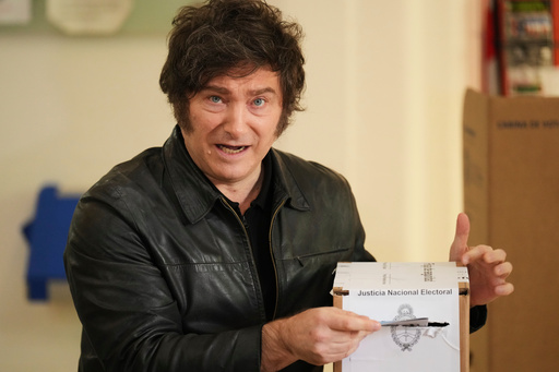 Argentina's President Javier Milei votes during legislative midterm elections in Buenos Aires, Argentina, Sunday, Oct. 26, 2025. (AP Photo/Natacha Pisarenko) Argentina's President Javier Milei votes during legislative midterm elections in Buenos Aires, Argentina, Sunday, Oct. 26, 2025. (AP Photo/Natacha Pisarenko)
