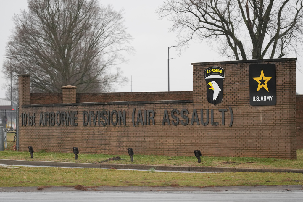 Fort Campbell Army installation is seen Monday, March 2, 2026, in Oak Grove, Ky. (AP Photo/George Walker IV)