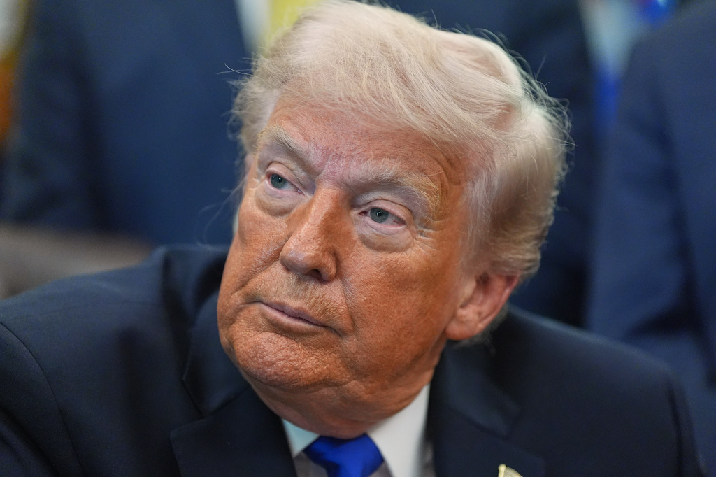 President Donald Trump speaks to reporters in the Oval Office of the White House, Thursday, April 30, 2026, in Washington. (AP Photo/Alex Brandon)