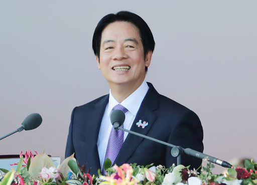Taiwanese President Lai Ching-te delivers a speech during National Day celebrations in front of the Presidential Building in Taipei, Taiwan, Friday, Oct. 10, 2025. (AP Photo/Chiang Ying-ying) Taiwanese President Lai Ching-te delivers a speech during National Day celebrations in front of the Presidential Building in Taipei, Taiwan, Friday, Oct. 10, 2025. (AP Photo/Chiang Ying-ying)