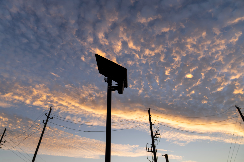 FILE - A Flock Safety license plate reader is seen along a public road, Thursday, Oct. 16, 2025, in Houston. (AP Photo/David Goldman, File)