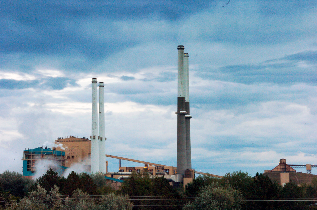 FILE - The Colstrip Steam Electric Station is seen in Colstrip, Mont., Sept. 30, 2014. (AP Photo/Matthew Brown, File)