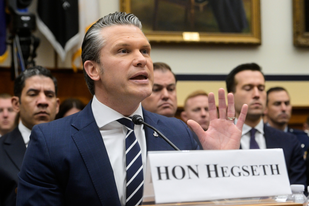 Secretary of Defense Pete Hegseth appears before a House Committee on Armed Services business meeting on the Department of Defense Fiscal Year 2027 on Capitol Hill, Wednesday, April 29, 2026, in Washington. (AP Photo/Rod Lamkey Jr.)