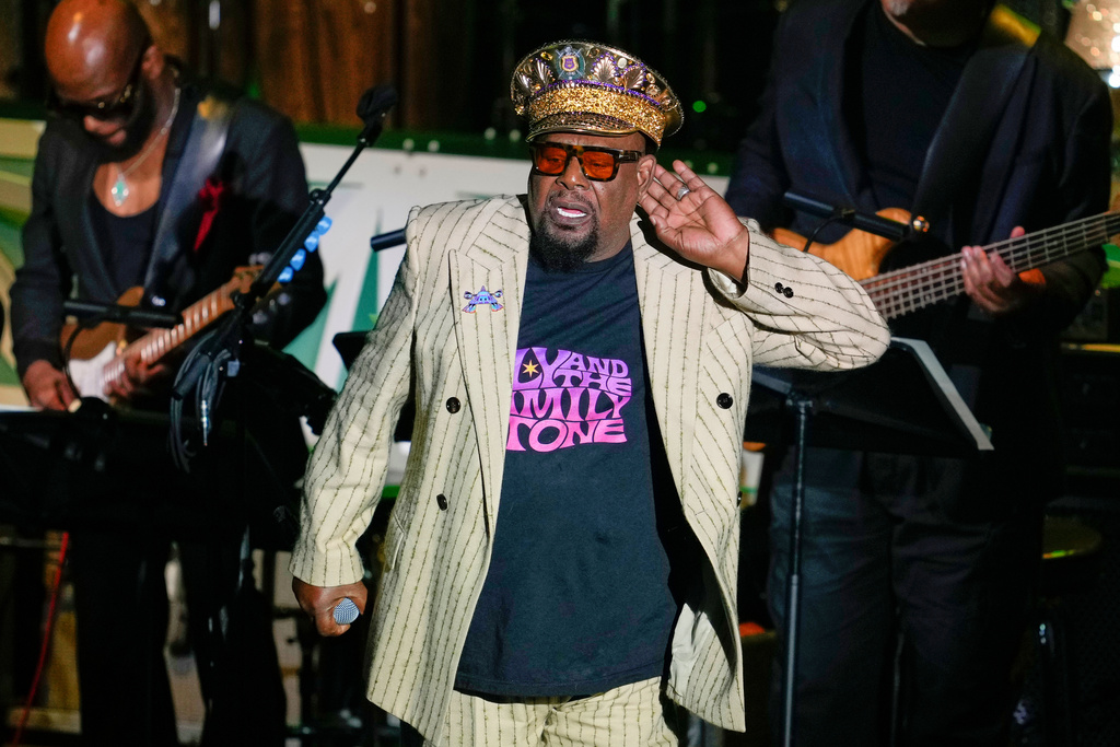 FILE - George Clinton performs during the 54th annual Songwriters Hall of Fame induction and awards gala in New York on June 12, 2025. (Photo by Charles Sykes/Invision/AP, File)
