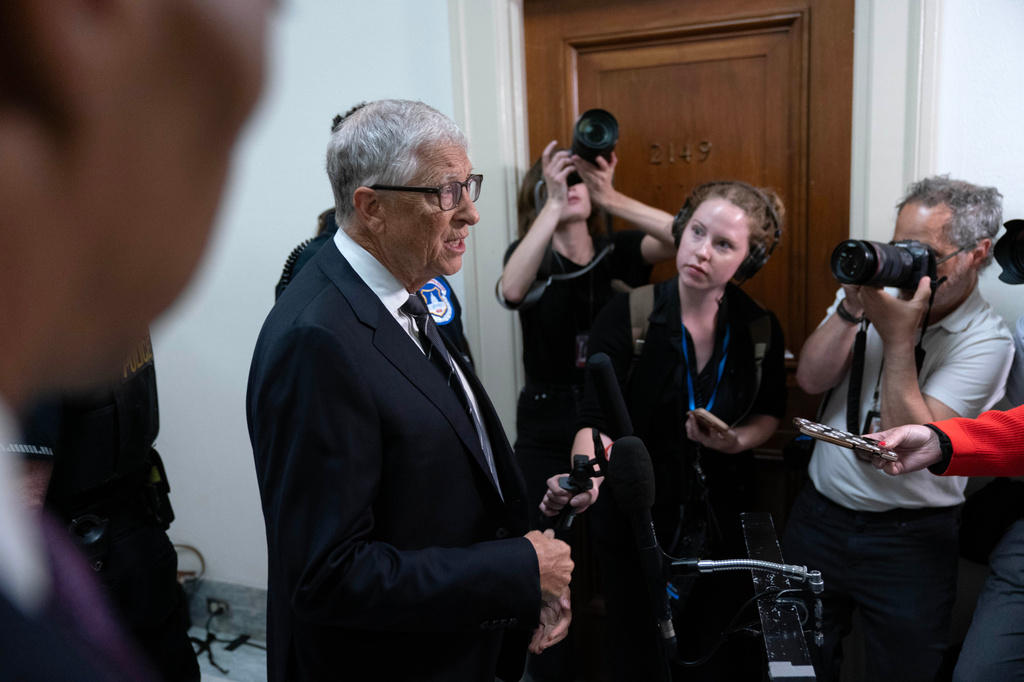Bill Gates, co-founder of Microsoft, talks to reporters as he arrives on Capitol Hill for a closed-door interview with the House Oversight Committee investigating convicted sex offender Jeffrey Epstein, in Washington, Wednesday, June 10, 2026. (AP Photo/Jose Luis Magana)