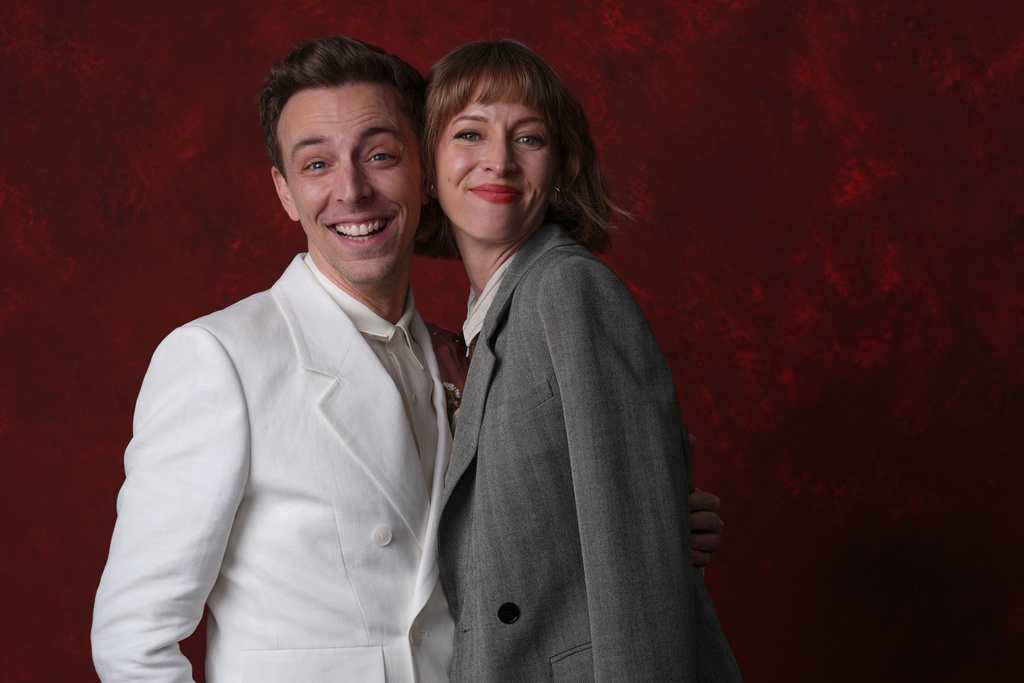 Steve Pinder, left, and Julia Aks pose for a portrait during the 98th Academy Awards Oscar nominees luncheon on Tuesday, Feb. 10, 2026, at the Beverly Hilton Hotel in Beverly Hills, Calif. (AP Photo/Chris Pizzello)