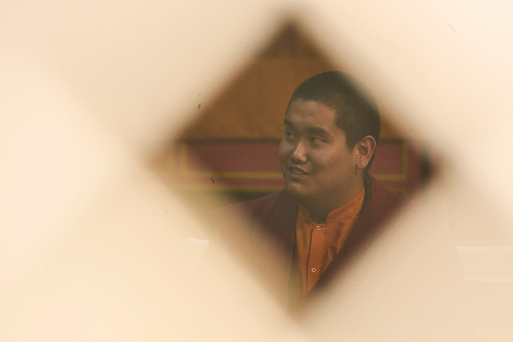 Jalue Dorje attends rituals at Dzarong Thubten Mindrol Dongä Monastery in Kathmandu, Nepal, Tuesday, April 14, 2026. (AP Photo/Niranjan Shrestha