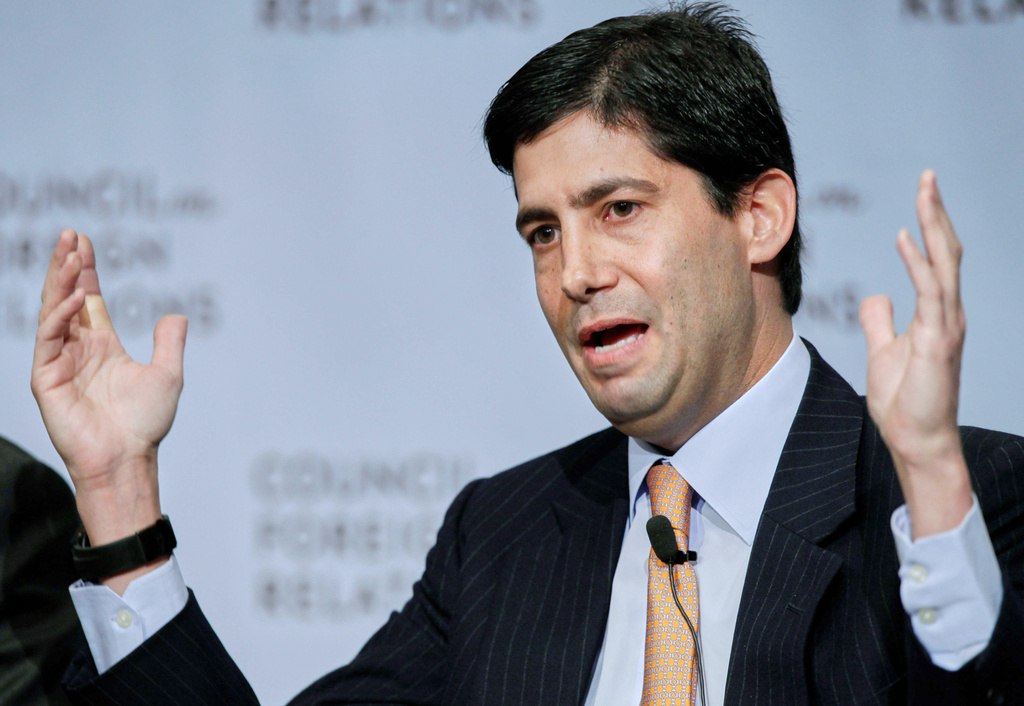 FILE - Kevin Warsh, visiting fellow at the Hoover Institution, speaks at the Council on Foreign Relations in a panel discussion on "Central Banking in an Age of Improvisation," Nov. 28, 2011 in New York. (AP Photo/Mark Lennihan, File)