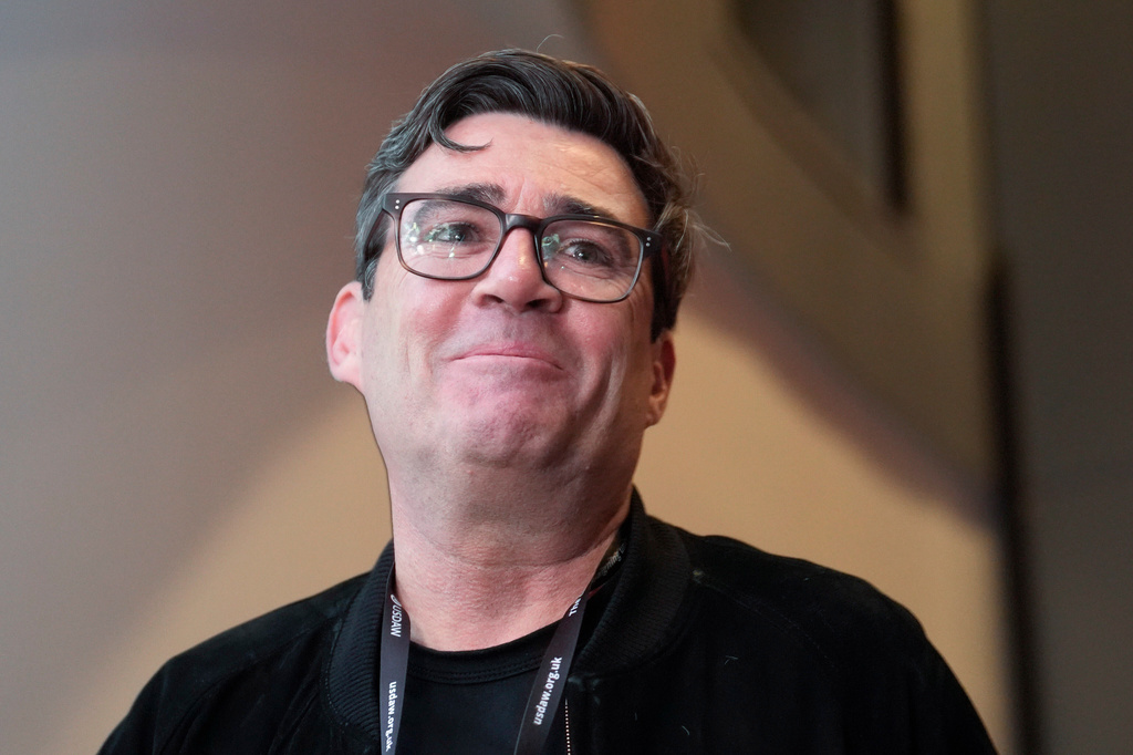 Mayor of Greater Manchester Andy Burnham attending a Labour for a New Democracy fringe event at the Labour Party Conference at the ACC Liverpool in Liverpool, England, Sunday, Sept. 28, 2025. (Danny Lawson/PA via AP)