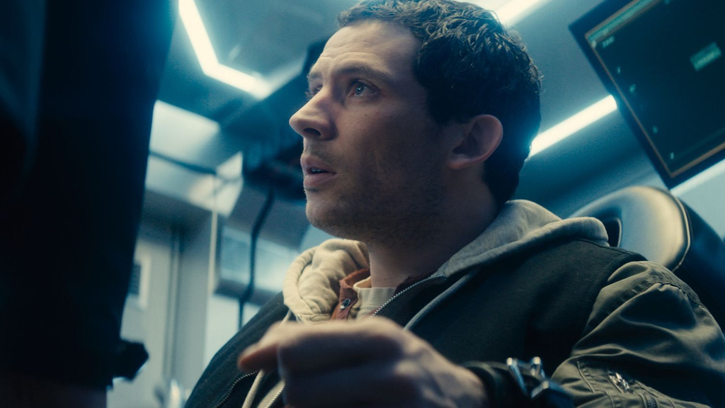 This image released by Universal Pictures shows Josh O'Connor in a scene from "Disclosure Day." (Universal Pictures and Amblin Entertainment via AP)