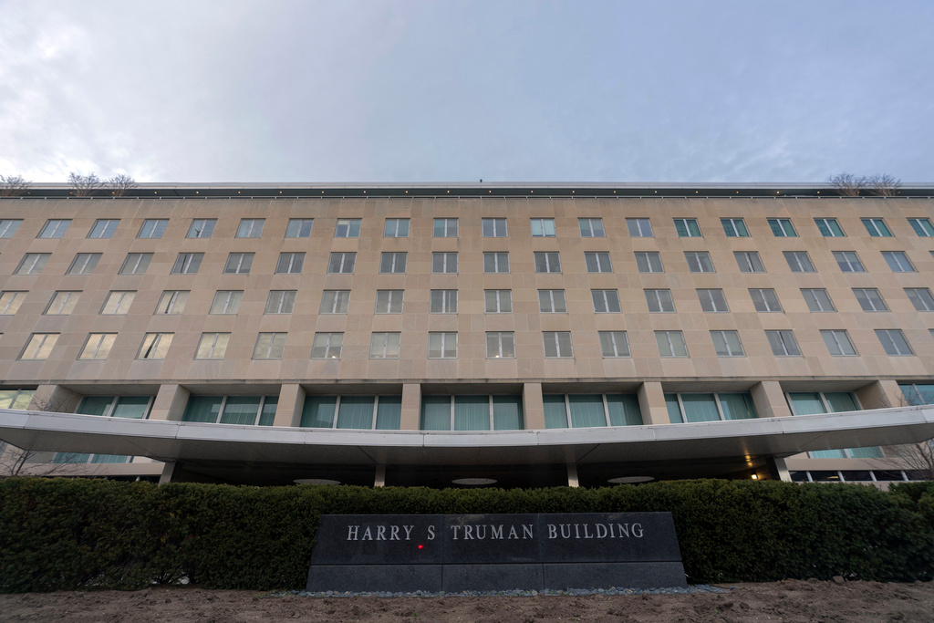 FILE - The U.S. Department of State building is seen in Washington, Dec. 7, 2024. (AP Photo/Jose Luis Magana, file)