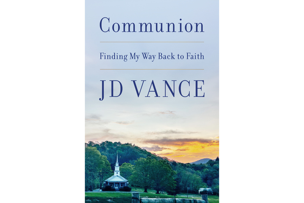 This book cover image released by HarperCollins shows "Communion: Finding My Way Back to Faith" by JD Vance. (HarperCollins via AP)