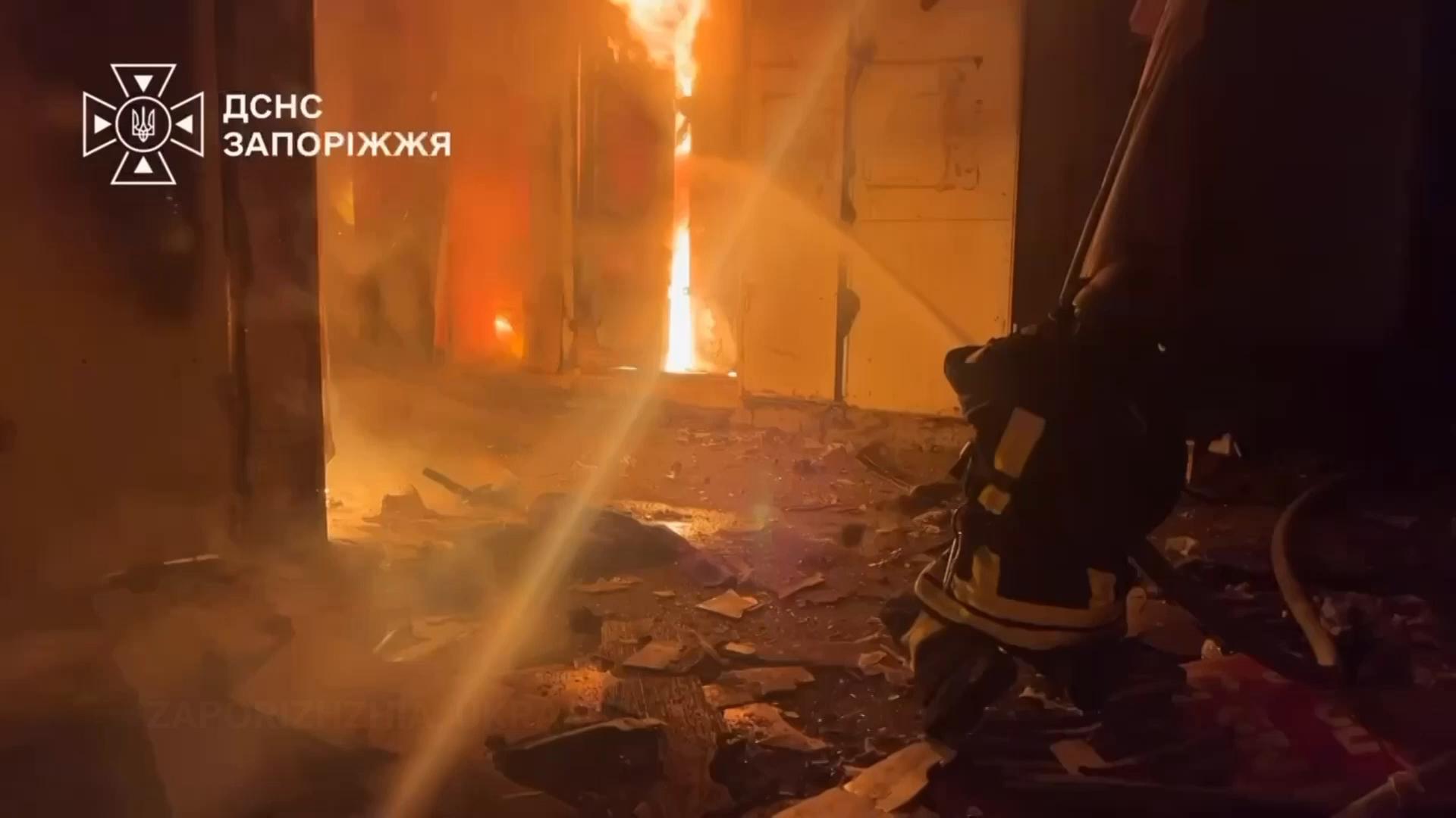 The State Emergency Service of Ukraine reported on Saturday that at least two people were killed in an overnight Russian drone attack in Zaporizhzhia.