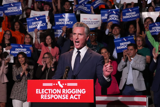 FILE - California Gov. Gavin Newsom speaks during a news conference Aug. 14, 2025, in Los Angeles. (AP Photo/Marcio Jose Sanchez, File) FILE - California Gov. Gavin Newsom speaks during a news conference Aug. 14, 2025, in Los Angeles. (AP Photo/Marcio Jose Sanchez, File)