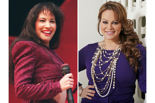 Tejano singer Selena Quintanilla appears during the Houston Livestock Show and Rodeo on Feb. 26, 1995, left, and Mexican-American singer Jenni Rivera poses during an interview in Los Angeles on March 8, 2012. (John Everett/Houston Chronicle via AP, left, and AP Photo/Reed Saxon) Tejano singer Selena Quintanilla appears during the Houston Livestock Show and Rodeo on Feb. 26, 1995, left, and Mexican-American singer Jenni Rivera poses during an interview in Los Angeles on March 8, 2012. (John Everett/Houston Chronicle via AP, left, and AP Photo/Reed Saxon)