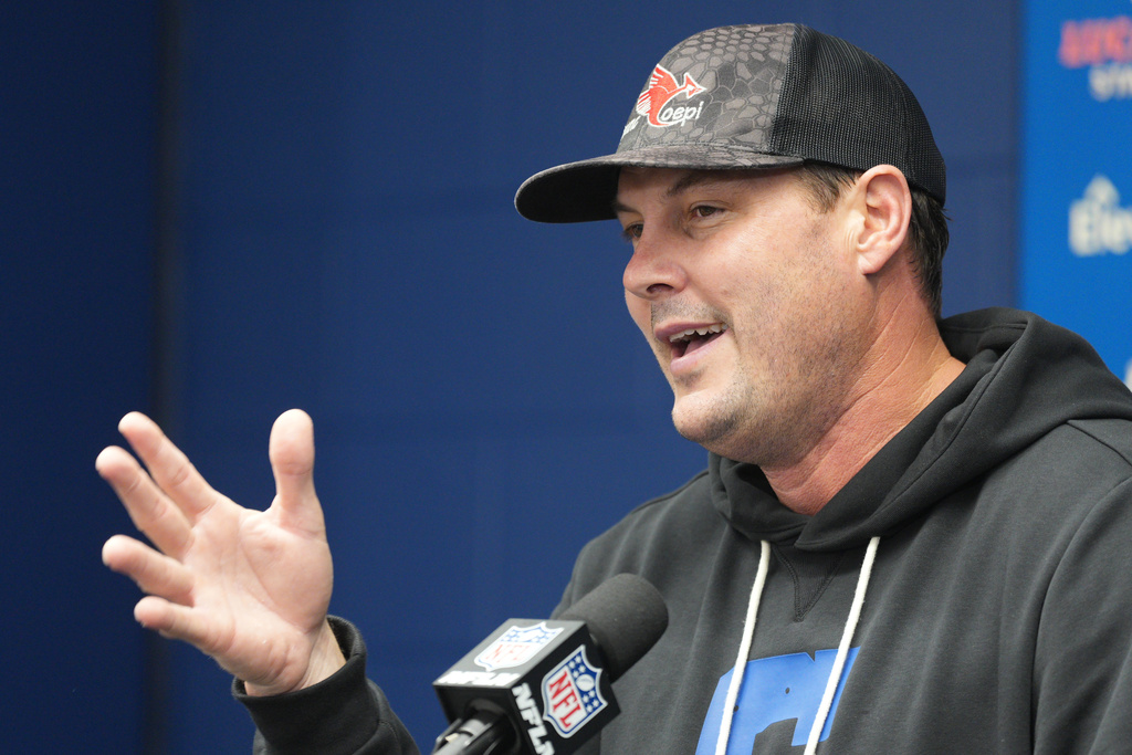 Indianapolis Colts quarterback Philip Rivers speaks during a news conference following an NFL football game against the Jacksonville Jaguars Sunday, Dec. 28, 2025, in Indianapolis. (AP Photo/AJ Mast)