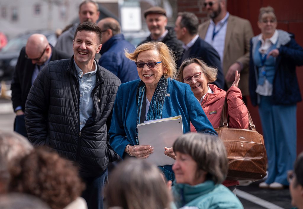 FILE - Maine Gov. Janet Mills attends a dedication of the Picker House Lofts in the Continental Mill March 26, 2025, in Lewiston, Maine. (Andree Kehn/Sun Journal via AP, File)