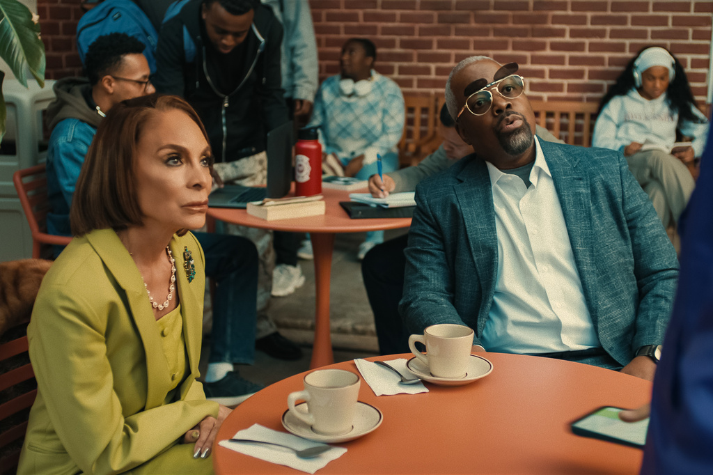 This image released by Netflix shows Jasmine Guy, left, and Kadeem Hardison in a scene from "A Different World." (Netflix via AP)