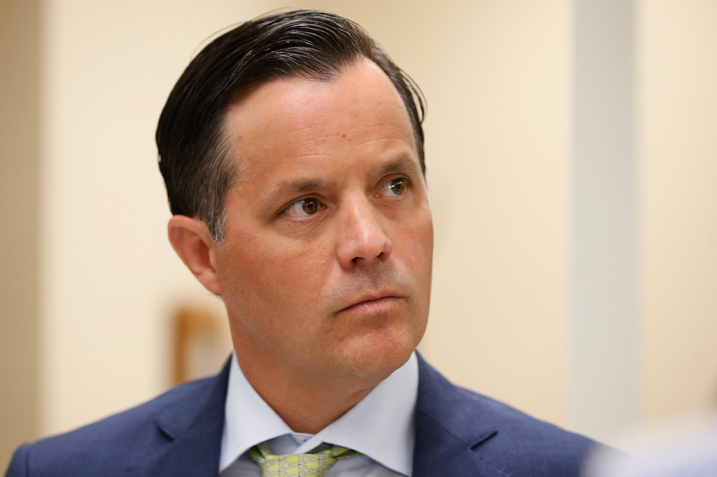 FILE - Oklahoma Secretary of Public Safety Chip Keating attends a news conference, May 7, 2020, in Oklahoma City. (AP Photo/Sue Ogrocki, File)