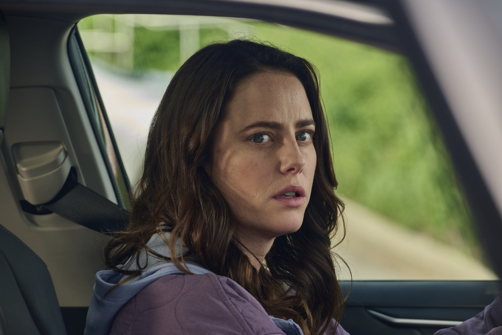 This image released by Republic Pictures shows Kaya Scodelario in a scene from "Adulthood." (Albert Camicioli/Republic Pictures via AP)