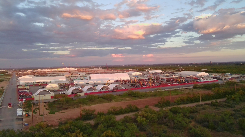 FILE - This aerial photo shows an entrance to the Stargate artificial intelligence data center complex in Abilene, Texas on Sept. 22, 2025. (AP Photo/Matt O'Brien, File)