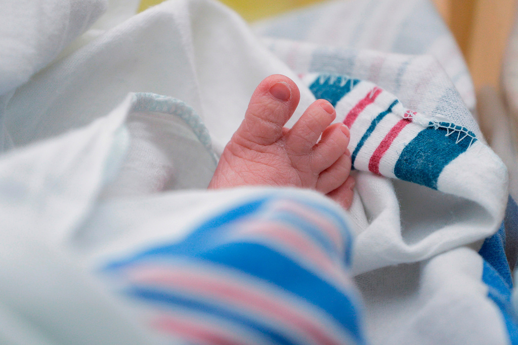 FILE - The toes of a baby are seen DHR Health, July 29, 2020, in McAllen, Texas. (AP Photo/Eric Gay, File)