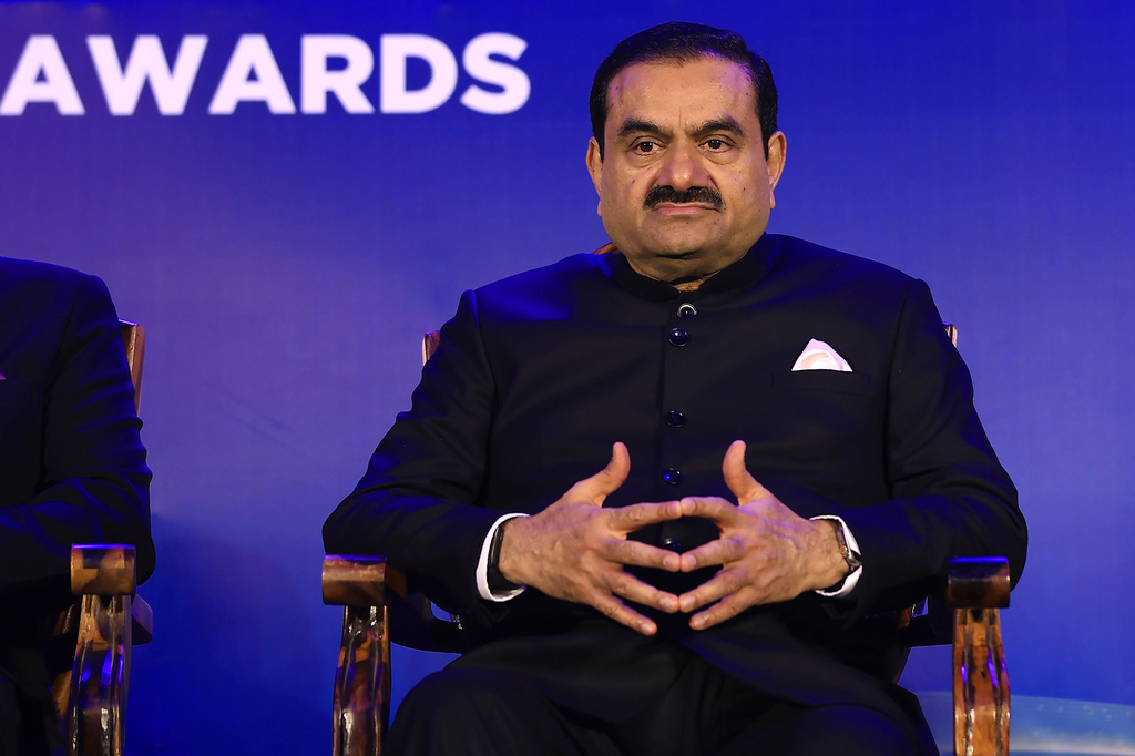 FILE - Gautam Adani, Indian billionaire and chairman of Adani Group, presides over the 51st Gems and Jewelry awards function in Jaipur, India, on Nov. 30, 2024. (AP Photo, File)
