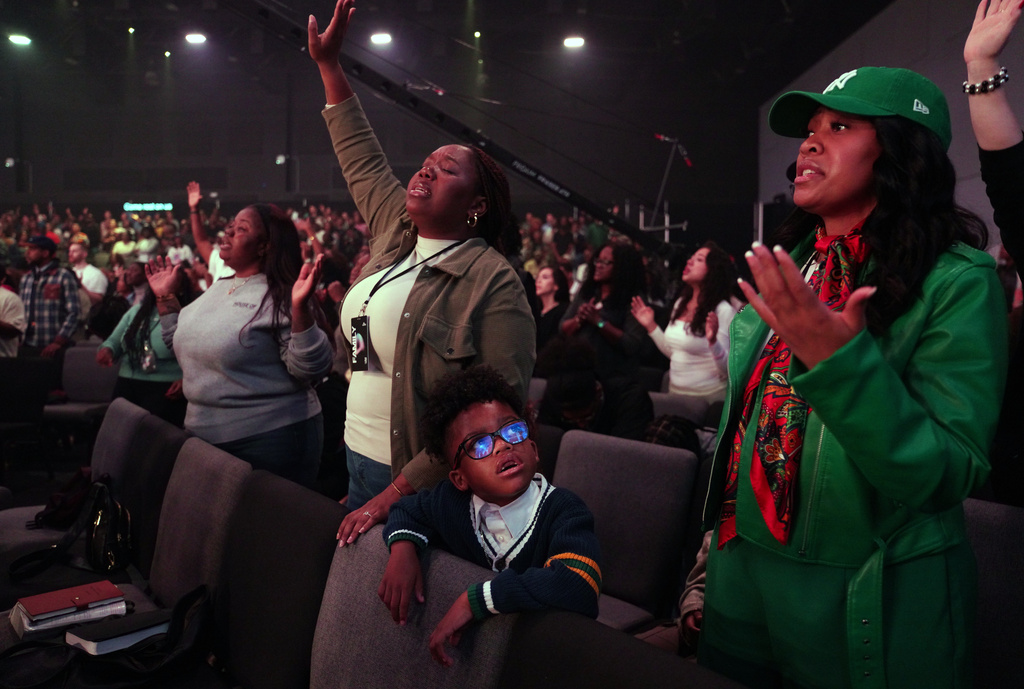 Churchgoers worship at 2819 Church on Nov. 16, 2025, in Atlanta. (AP Photo/Jessie Wardarski)