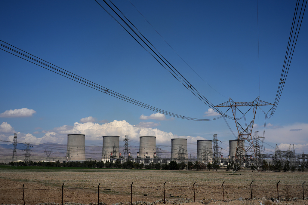 The Damavand power station is seen from a nearby road on the outskirts of Tehran, Iran, Tuesday, April 7, 2026. (AP Photo/Francisco Seco)