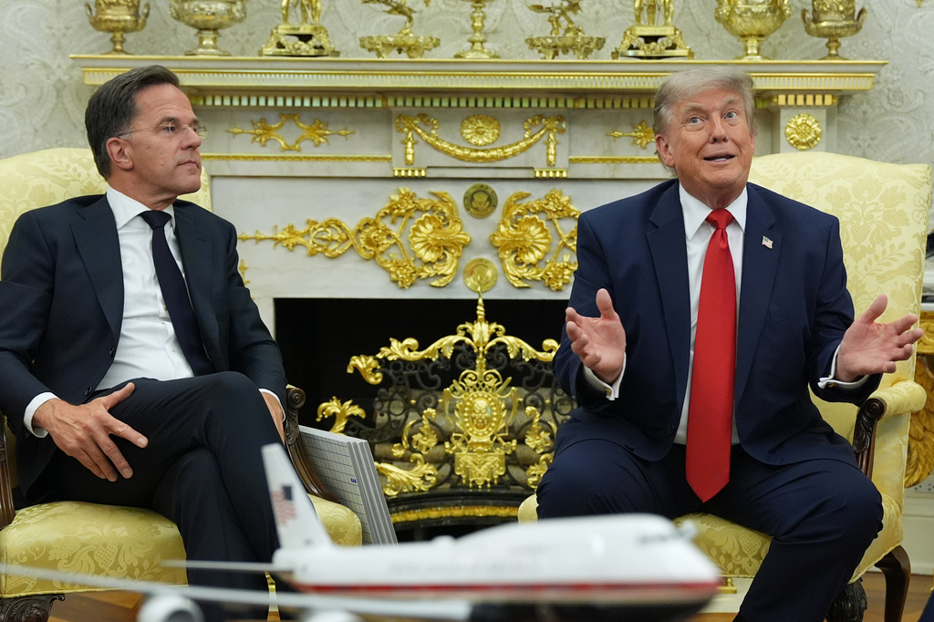President Donald Trump meets with NATO Secretary General Mark Rutte in the Oval Office at the White House, Wednesday, June 24, 2026, in Washington. (AP Photo/Jacquelyn Martin)
