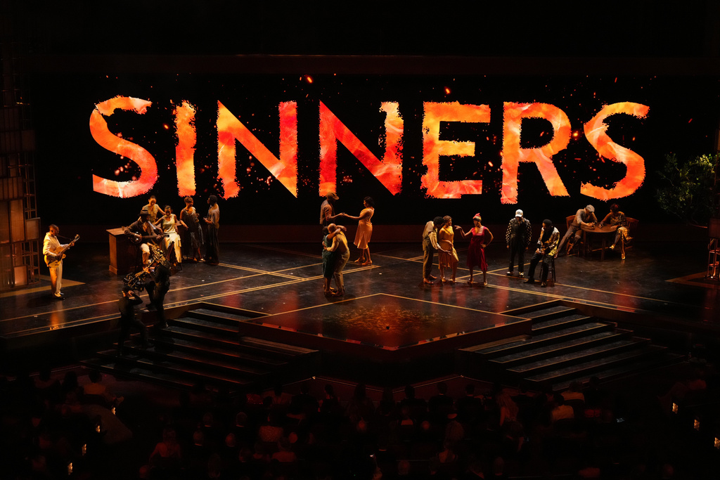 Dancers perform during a tribute to "Sinners" during the Oscars on Sunday, March 15, 2026, at the Dolby Theatre in Los Angeles. (AP Photo/Chris Pizzello)