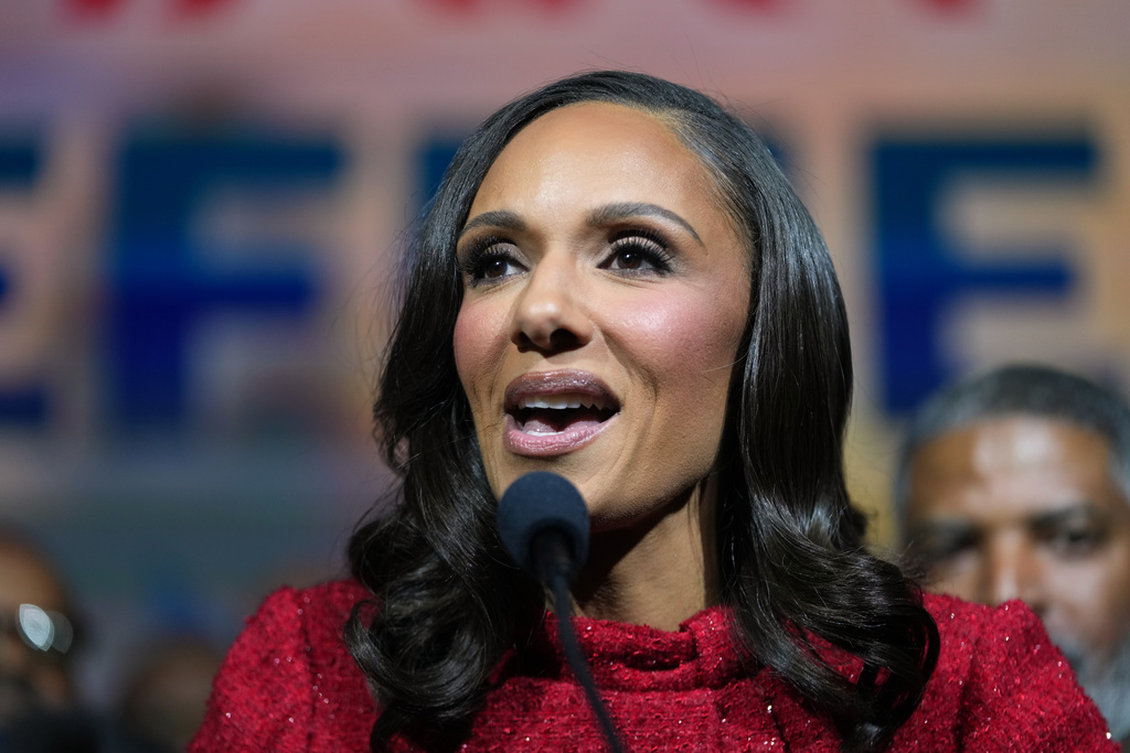 City Council President Mary Sheffield speaks during an election night watch party after winning the mayoral race on Tuesday, Nov. 4, 2025, in Detroit. (AP Photo/Paul Sancya)