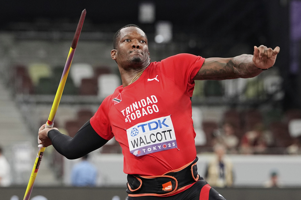 Trinidad And Tobago's Keshorn Walcott competes in the men's javelin throw qualification at the World Athletics Championships in Tokyo, Wednesday, Sept. 17, 2025. (AP Photo/Ashley Landis)