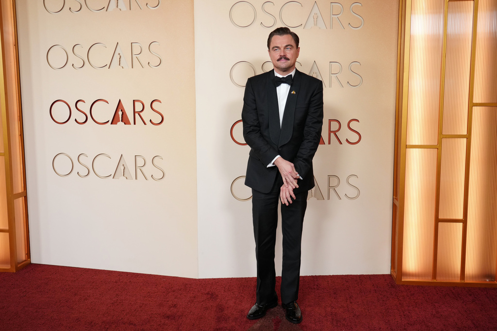 Leonardo DiCaprio arrives at the Oscars on Sunday, March 15, 2026, at the Dolby Theatre in Los Angeles. (Photo by Jordan Strauss/Invision/AP)
