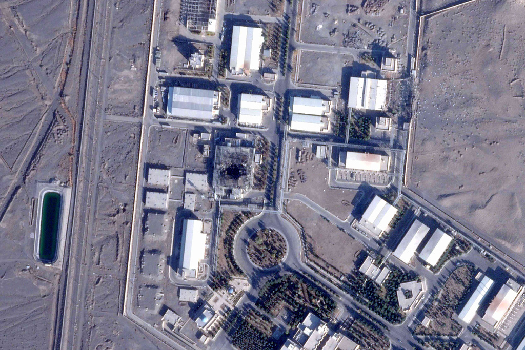 This satellite image from Planet Labs PBC shows the rubble of the Pilot Fuel Enrichment Plant at Iran's Natanz nuclear enrichment site on Dec. 3, 2025. (Planet Labs PBC via AP)