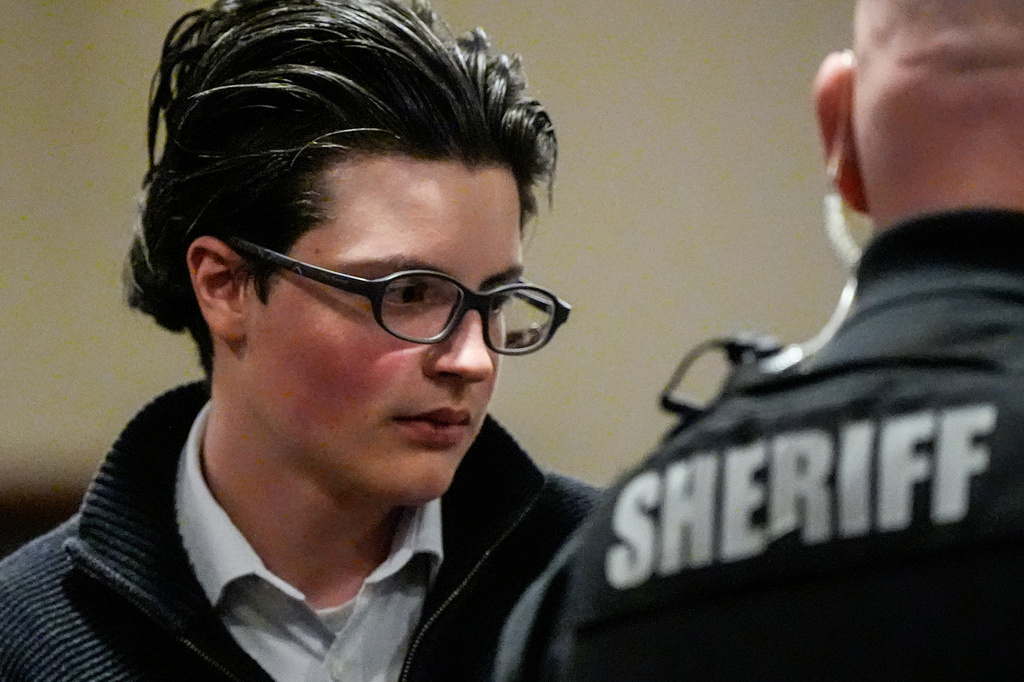 FILE - School shooting suspect Colt Gray exits the Barrow County Courthouse, Dec. 9, 2025, in Winder, Ga. (AP Photo/Mike Stewart, Pool, file)
