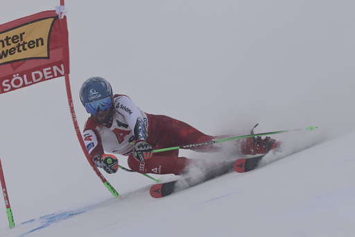 Austria's Marco Schwarz competes in an alpine ski, men's World Cup giant slalom, in Soelden, Austria, Sunday, Oct. 26, 2025. (AP Photo/Marco Trovati) Austria's Marco Schwarz competes in an alpine ski, men's World Cup giant slalom, in Soelden, Austria, Sunday, Oct. 26, 2025. (AP Photo/Marco Trovati)